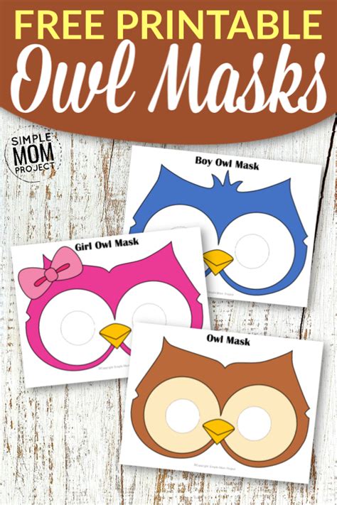 Free Owl Mask Templates For Kids Simple Mom Project