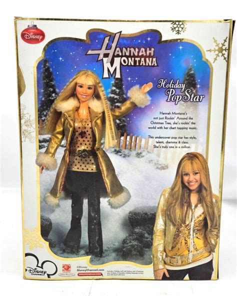 Disney Holiday Pop Star Hannah Montana 2008 Doll Includes Stand New In