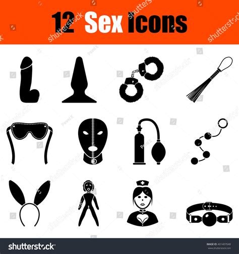 Set Twelve Sex Black Icons Vector 스톡 벡터 로열티 프리 401407048 Shutterstock