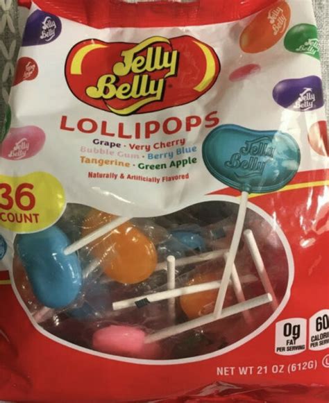 Jelly Belly Lollipops 36 Count Bag Assorted Fruit Flavors Hard Candy