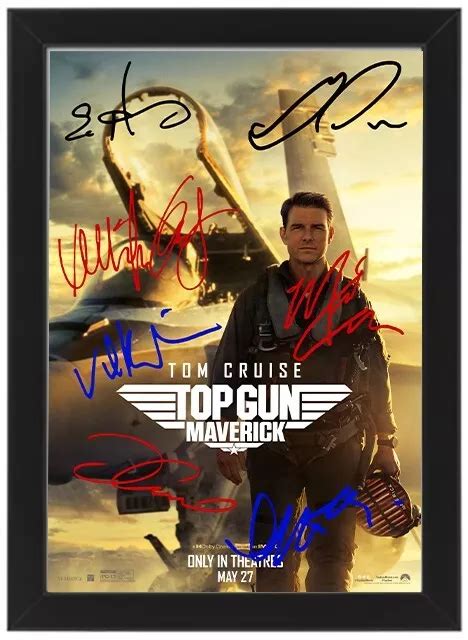 Top Gun Maverick Movie Poster Signed Print A3 Framed Tom Cruise