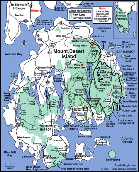 Acadia Map Mount Desert Island Maine