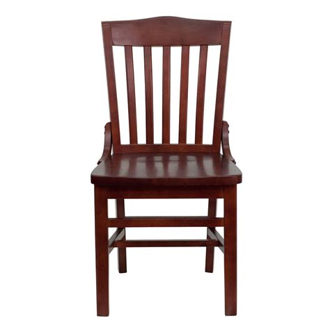 The restaurant chair features a walnut finish with nylon glides that prevent damages on the floor. T & D Restaurant Equipment BFDH-7992MBK-TDR | Bizchair.com
