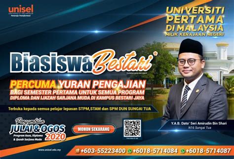 Dua surat rekomendasi beasiswa dari orang yang sesuai (misalnya, profesor atau dosen universitas yang relevan, supervisor atau rekan kerja) 3. Universiti Selangor (UNISEL) dengan kerjasama 10 ADUN ...