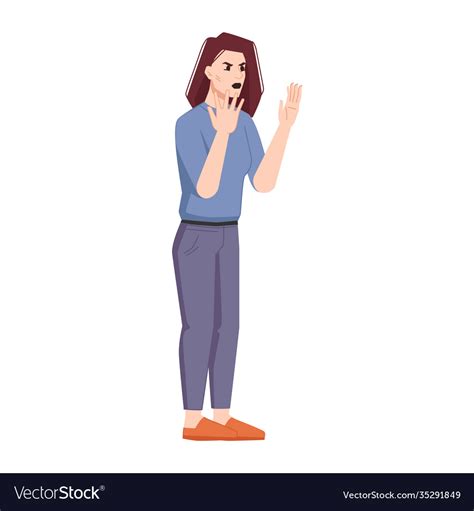Screaming Or Shouting Woman Isolated Angry Girl Vector Image