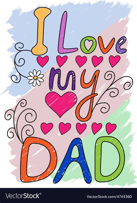 I Love My Dad T Shirt Typography Royalty Free Vector Image