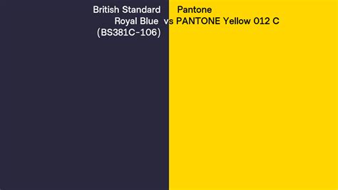 British Standard Royal Blue Bs381c 106 Vs Pantone Yellow 012 C Side