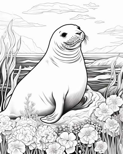 Monk Seal Coloring Pages