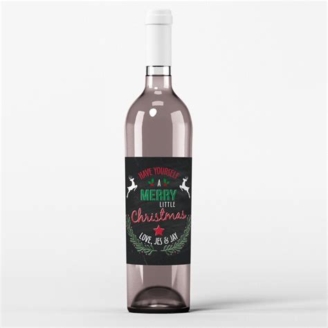 Christmas Wine Bottle Label 4 Christmas Wine Labels Have Etsy