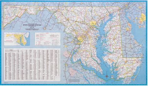 Large Scale Detailed Highway Map Of Maryland State 1980