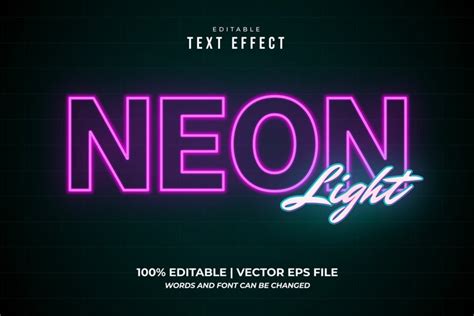 Neon Light Text Effect Glowing Editable Text Effect