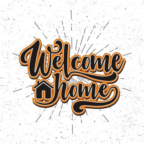 Premium Vector Hand Drawn Lettering Welcome Home