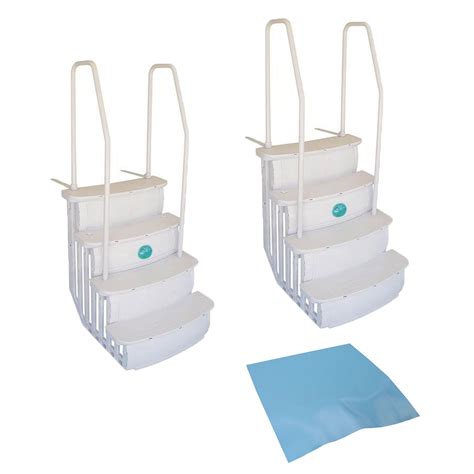 Main Access Istep Above Ground Swimming Pool Deck Step Ladders 2 Pack
