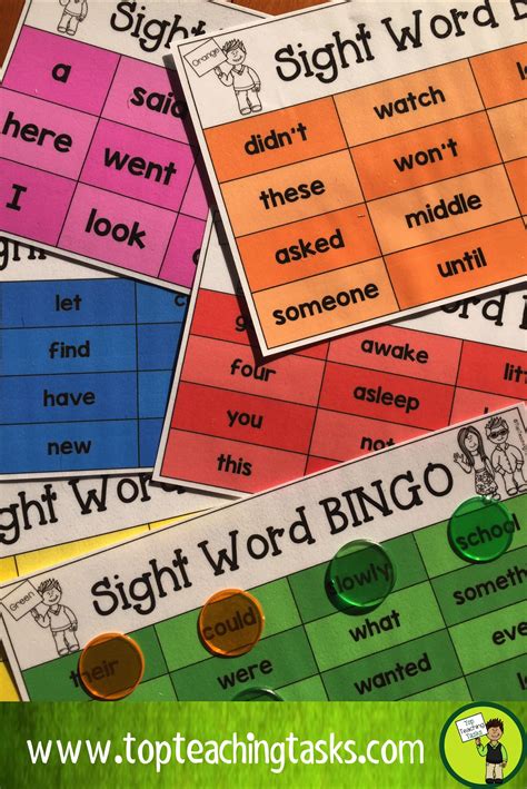 Sight Word Cards With Words And Pictures On Them To Help Students Learn