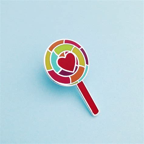 Retro Rainbow Lollipop Enamel Pin Badge Lapel Pin Tie Pin Etsy