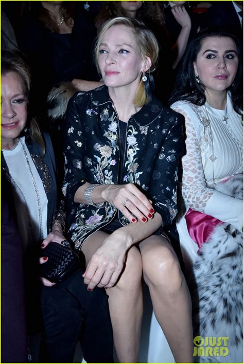 Full Sized Photo Of Uma Thurman Shows Off Her Legs At Guo Pei Fashion