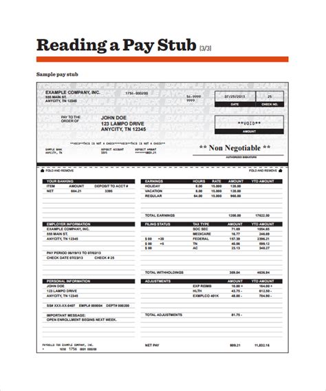 25 Sample Editable Pay Stub Templates To Download Sample Templates