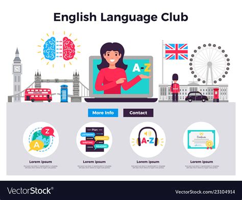 English Language Club Banners Royalty Free Vector Image