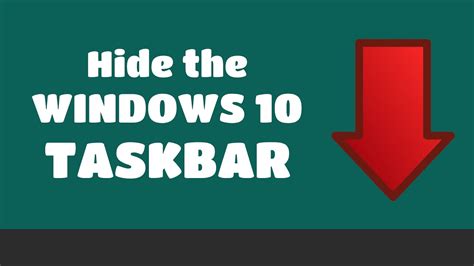 How To Automatically Hide The Windows 10 Taskbar Youtube