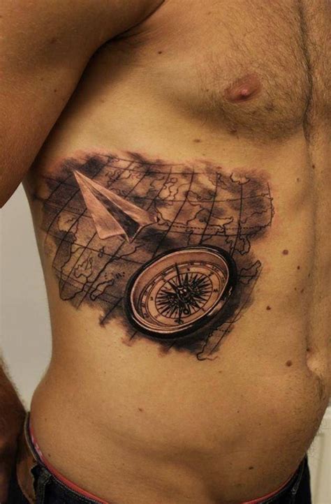 90 Artistic And Eye Catching Compass Tattoo Designs Paper Airplane