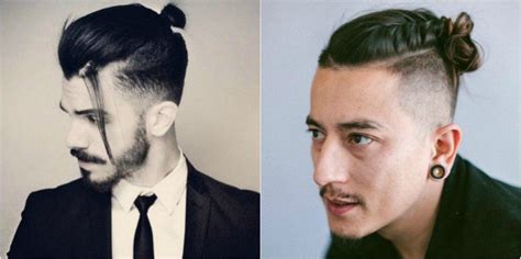 Dégradé progressif homme avec barbe longue pour un style hipster absolu. coupe de cheveux homme queue de cheval rase - Coupe pour homme