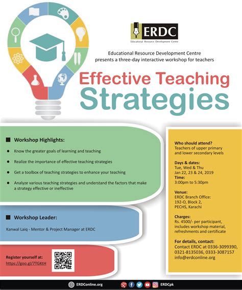 Workshop for Teachers: EFFECTIVE TEACHING STRATEGIES - ERDC