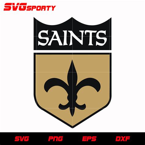New Orleans Saints Shield Logo Svg Nfl Svg Eps Dxf Png Digital Fi