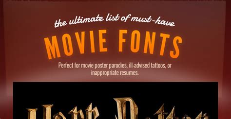 Awesomely Free Movie Fonts An Infographic Plato Web Design