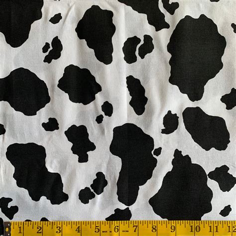 Cow Print Cotton Fabric Free Shipping Etsy