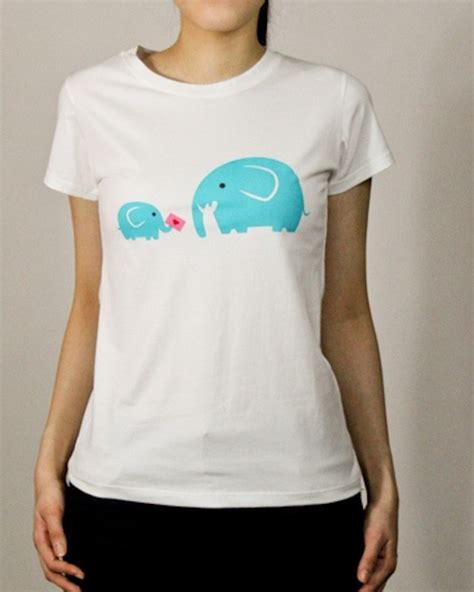 Cute Elephants T Shirts For Women Clothes Short Tee