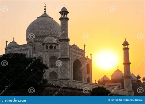 Taj Mahal At Sunset In Agra Uttar Pradesh India Stock Photo Image