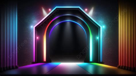 Stage Neon Background Stage Background Stereoscopic Background Image