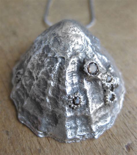 Seashell Limpet Gemstone Necklace Pendant Sterling Silver Etsy Uk