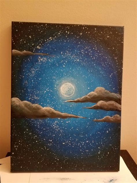 Night Sky Painted Very Quick And Easy 😍😍😍 Canvas Art Painting Small