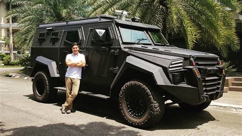 Coco Martin Poses With An Inkas Sentry Armored Personnel Carrier