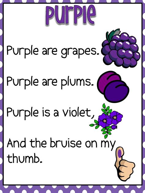 Color Word Poemspdf Preschool Poems Teaching Colors Preschool Songs