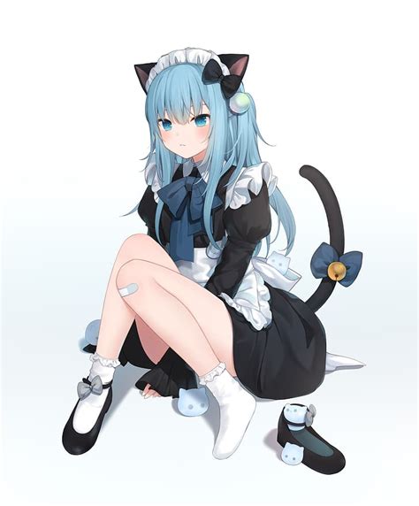 Anime Girl With Cat Ears And Tail Wallpaper