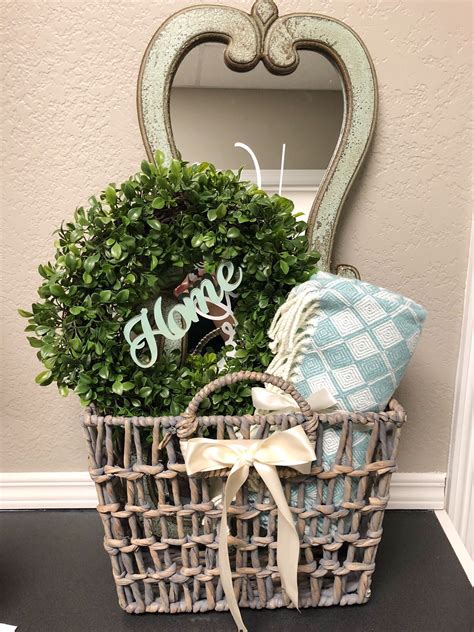 Translate welcome to your new home. New Photos House Warming gift. Welcome Home basket idea ...