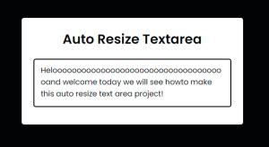 Textarea Auto Resize Using Javascript