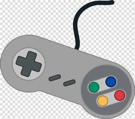Gray Corded Game Controller Illustration Super Nintendo Entertainment