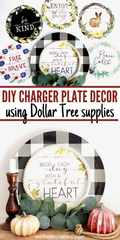 Diy Charger Plate Decor Dollar Tree Craft We Three Shanes In 2021