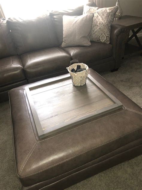 This tray's overall dimensions are 19 inches wide by 13 inches deep by 3 inches tall, making it the perfect size to rest on an ottoman, a side table, or a console table. Pin on Large ottoman tray