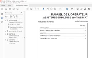 Tigercat ABATTEUSE EMPILEUSE 860 MANUEL DE L OPÉRATEUR PDF DOWNLOAD