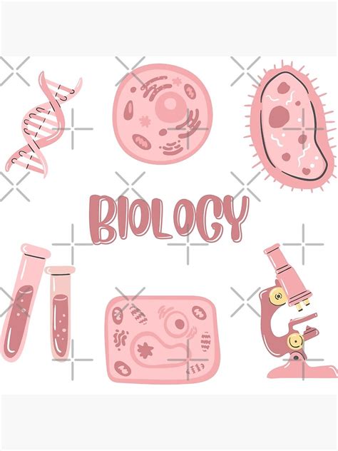 Biology Lovers School Subject Stickers Pack Art Print For Sale By A