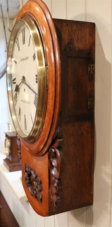 Antiques Atlas Oak Drop Dial Wall Clock England C 1860