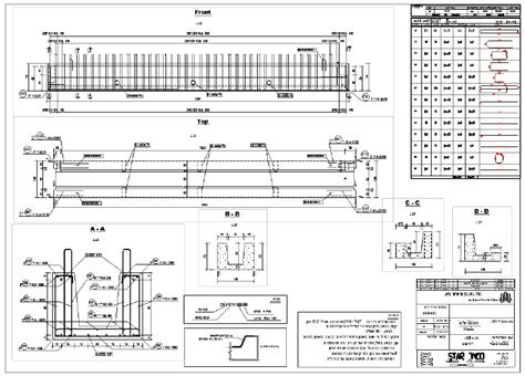 A Typical Precast Girder Shop Drawing Note The Detailed Rebar Schedule
