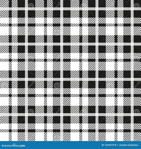 Black And White Tartan Plaid Scottish Pattern Stock Illustration