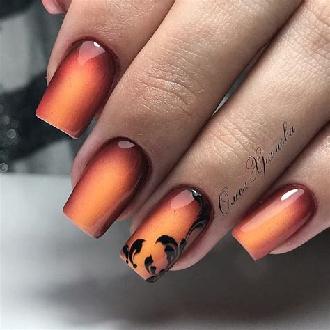 Cool Fall Ombre Nail Art Design Idea For Acrylic And Gel Nails Ombre