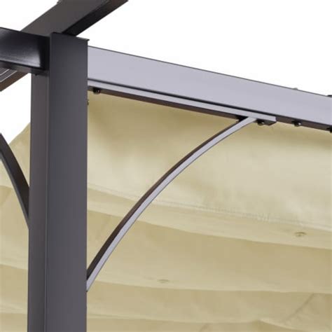 10 Outdoor Patio Pergola Steel Retractable Canopy Backyard Shade