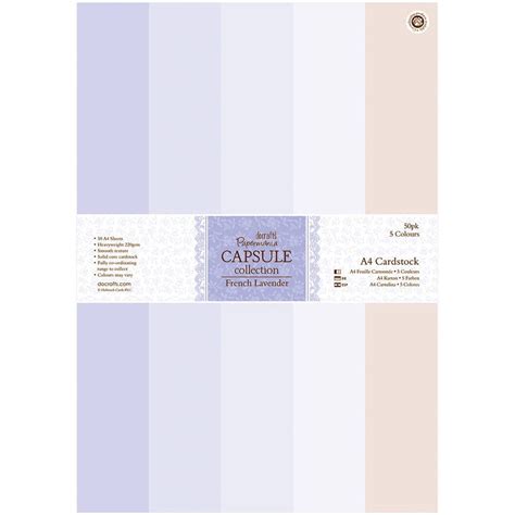 Papermania French Lavender A4 Cardstock 50pk 5 Colors